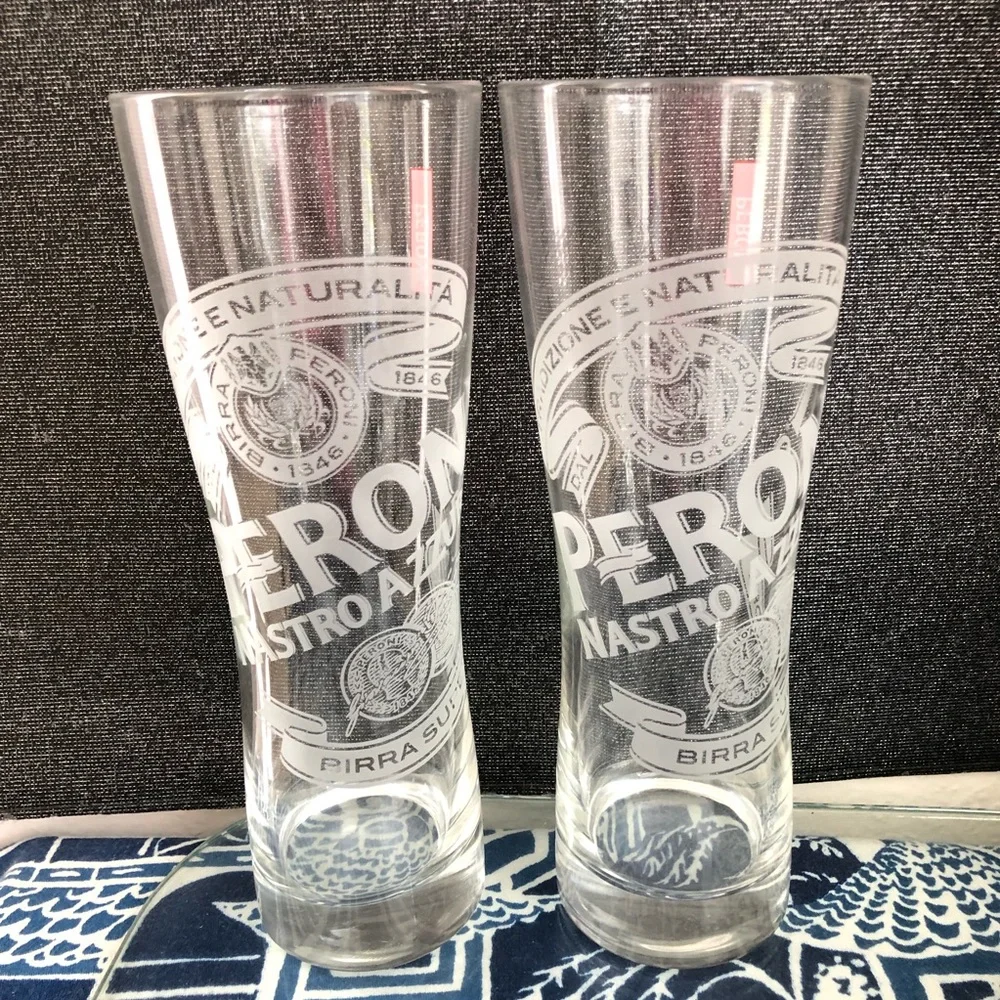 Peroni beer glasses